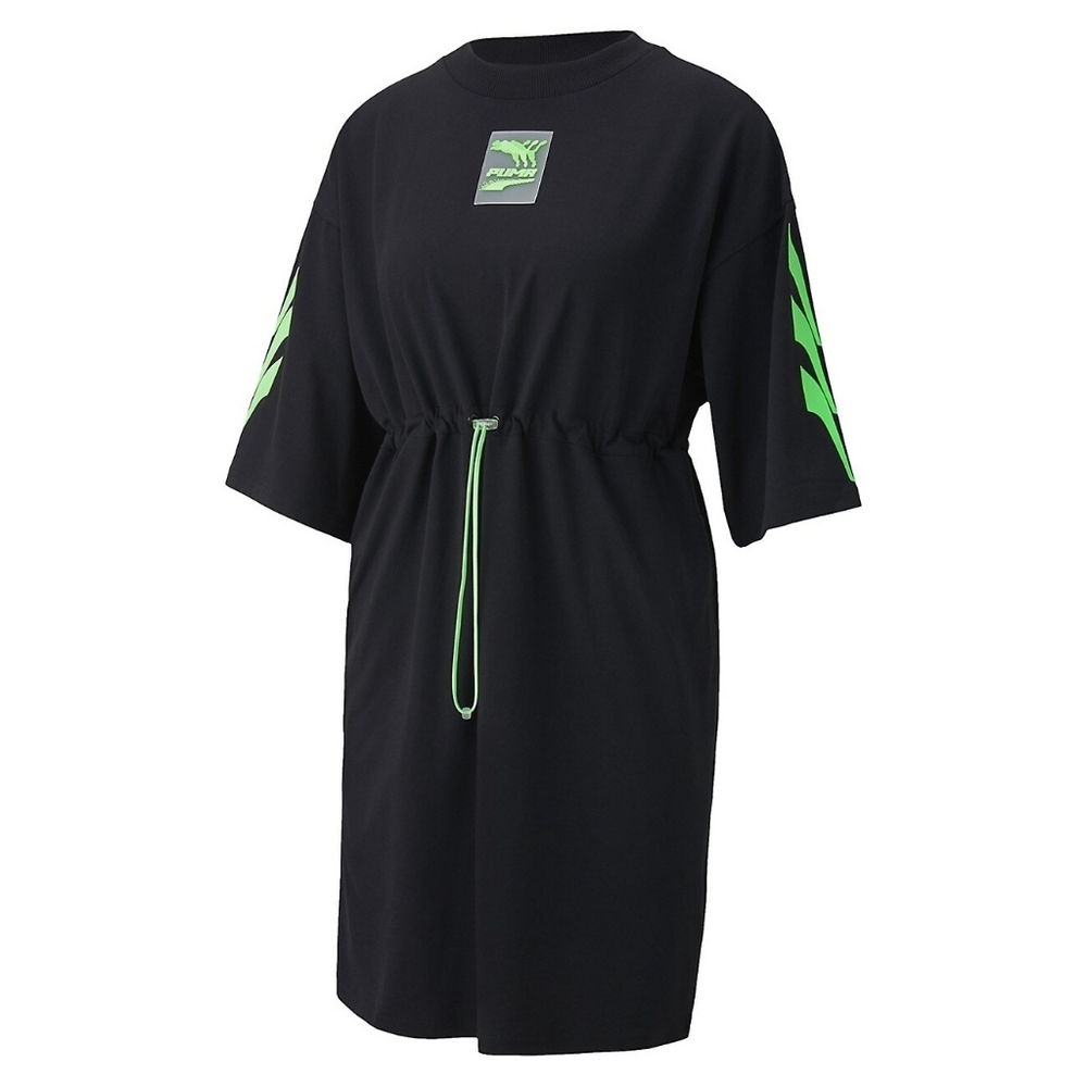 Puma Evide Cotton T-shirt Dress Size Large Drawcord Waist Dress